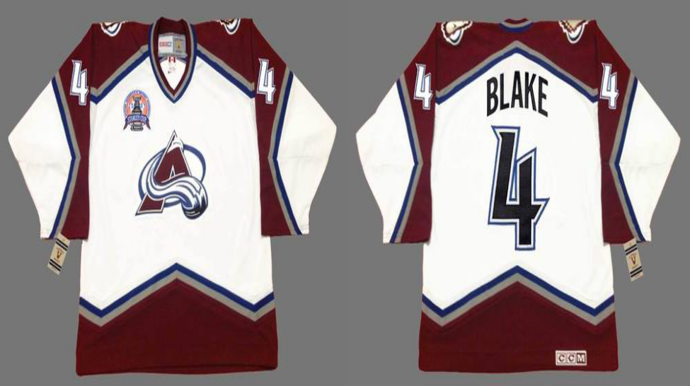 2019 Men Colorado Avalanche 4 Blake white CCM NHL jerseys